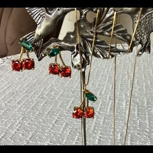 Kate Spade cherry necklace/earring set Ma Che'rie